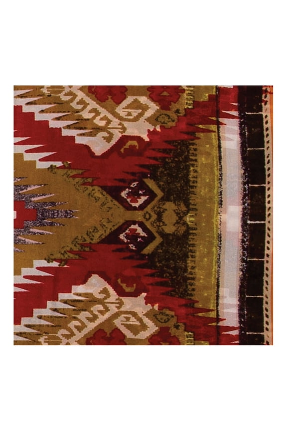 WYOMING TRADERS Aztec Regular Olive Green Silk Scarf, 34.5x34.5 (A1)