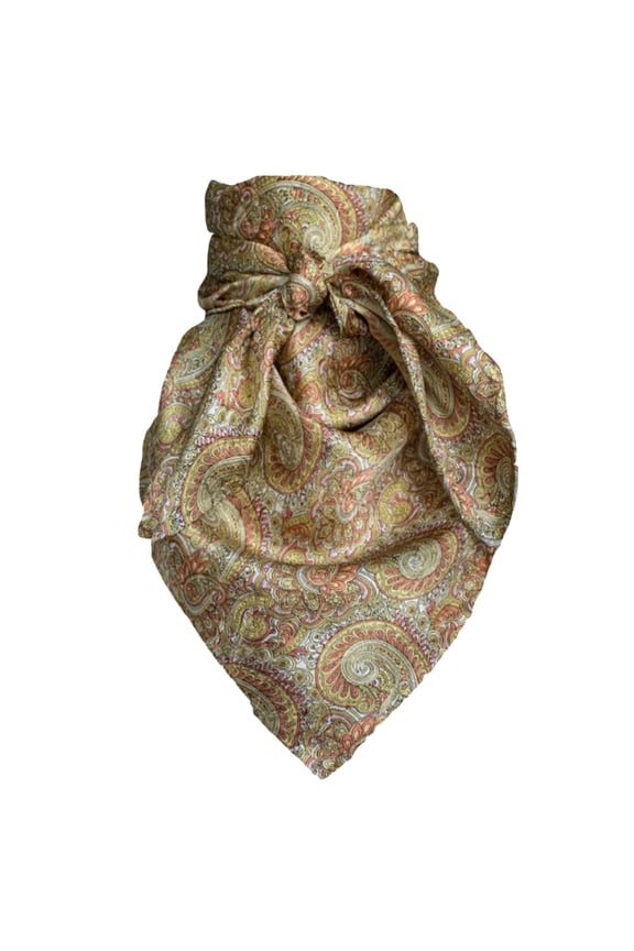 WYOMING TRADERS Paisley Brass/Bronze Regular Jacquard Silk Scarf (PBB)