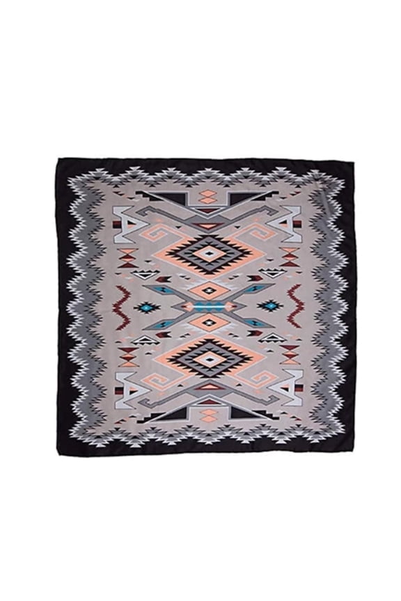 WYOMING TRADERS Southwest Regular Silver/Peach Silk Scarf (SWSP)