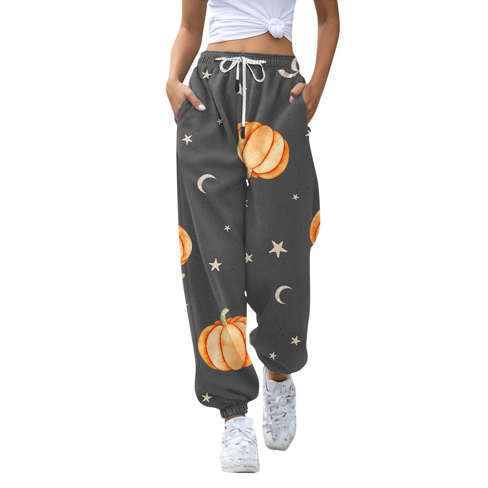 WYOUNG Sweatpants for Women High Waisted Halloween Print Workout