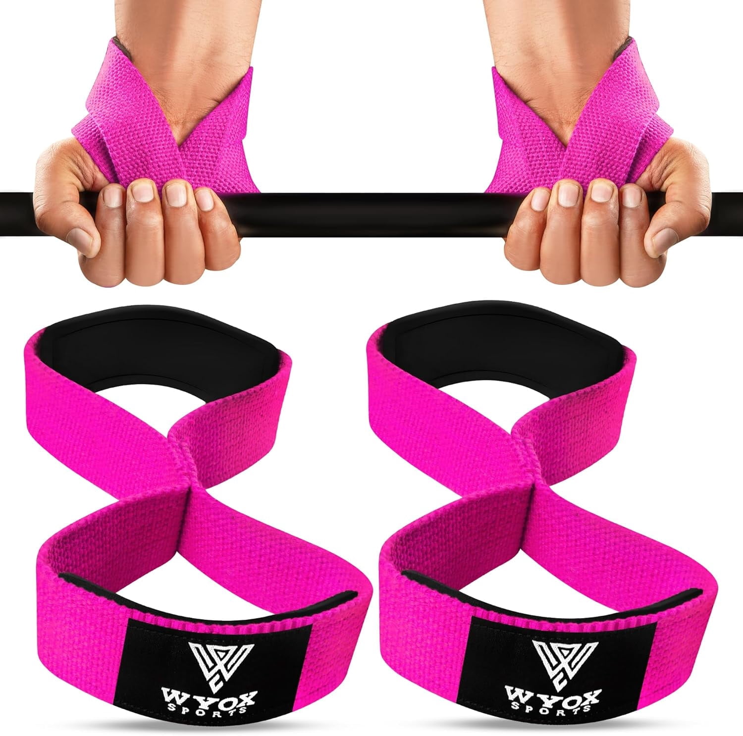 WYOX Figure 8 Lifting Straps – Heavy Duty Wrist Wraps for Deadlifts ...