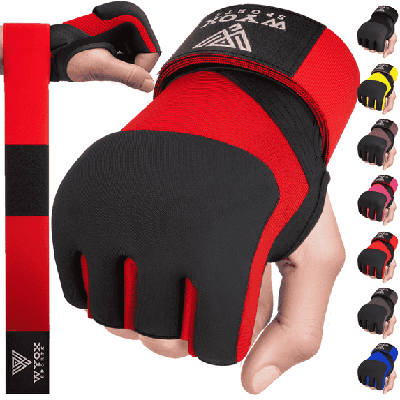 WYOX Gel Boxing Hand Wraps Inner Gloves Men & Women,80 cm Quick Straps with Knuckle Protection, Wrist Support for Boxing, MMA, Muay Thai, Kickboxing & Training