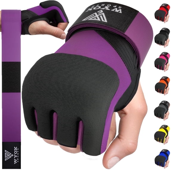 WYOX Gel Boxing Hand Wraps Inner Gloves Men & Women,80 cm Quick Straps with Knuckle Protection, Wrist Support for Boxing, MMA, Muay Thai, Kickboxing & Training