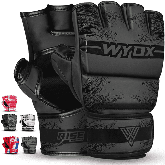WYOX MMA Gloves for Men & Women, Open Palm Sparring Gloves with Wrist Support, Grappling Gloves for Kickboxing, Muay Thai & Boxing Training
