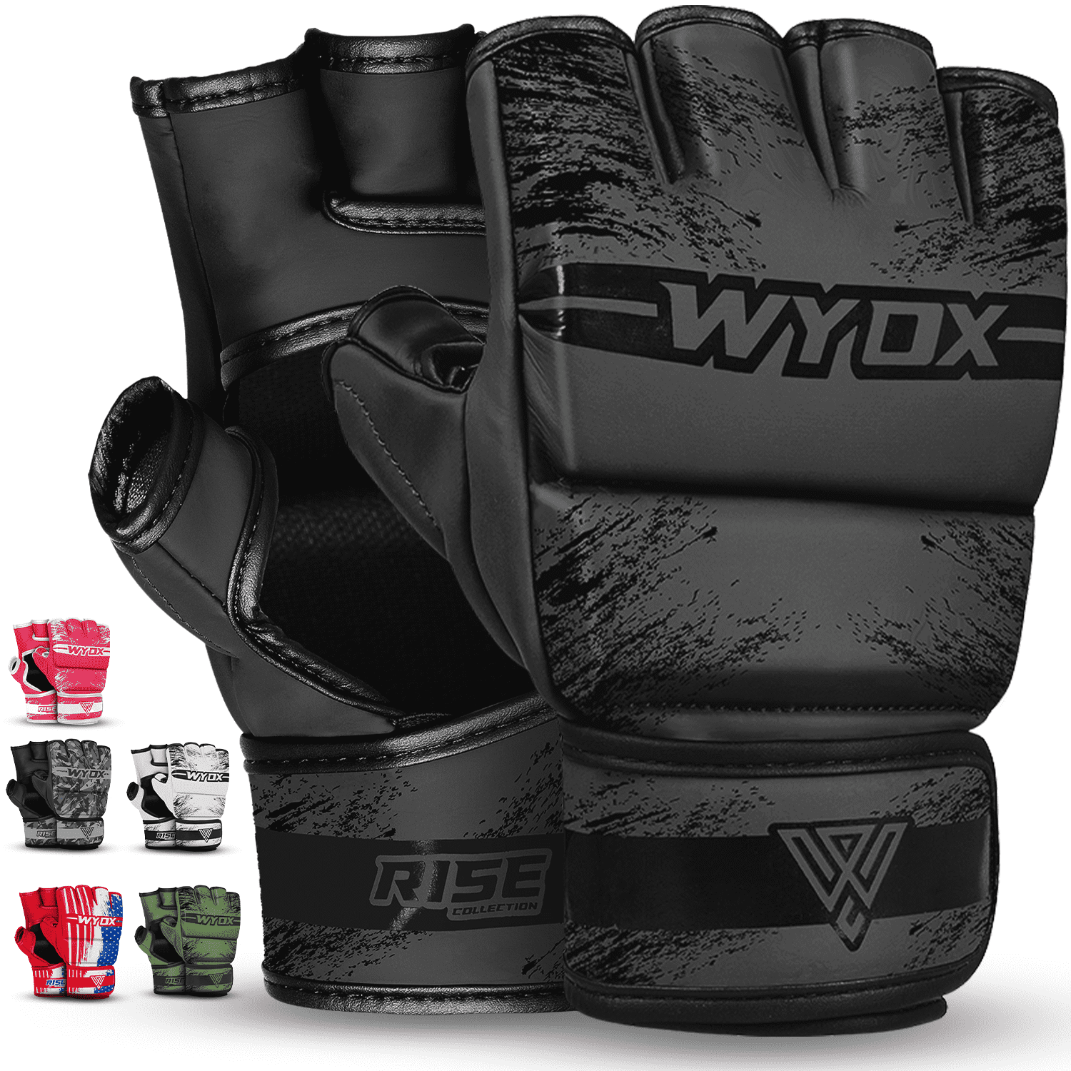 WYOX MMA Gloves for Men & Women – Open Palm Sparring Gloves for Grappling, Training, Kickboxing & Muay Thai with Wrist Support