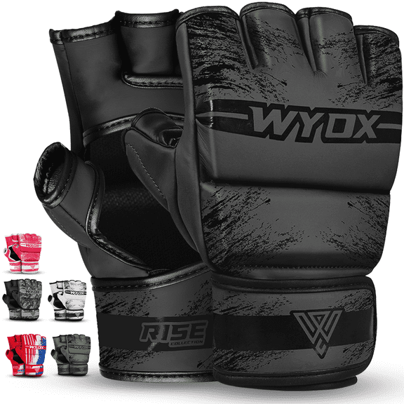 WYOX MMA Gloves for Men & Women – Open Palm Sparring Gloves for Grappling, Training, Kickboxing & Muay Thai with Wrist Support