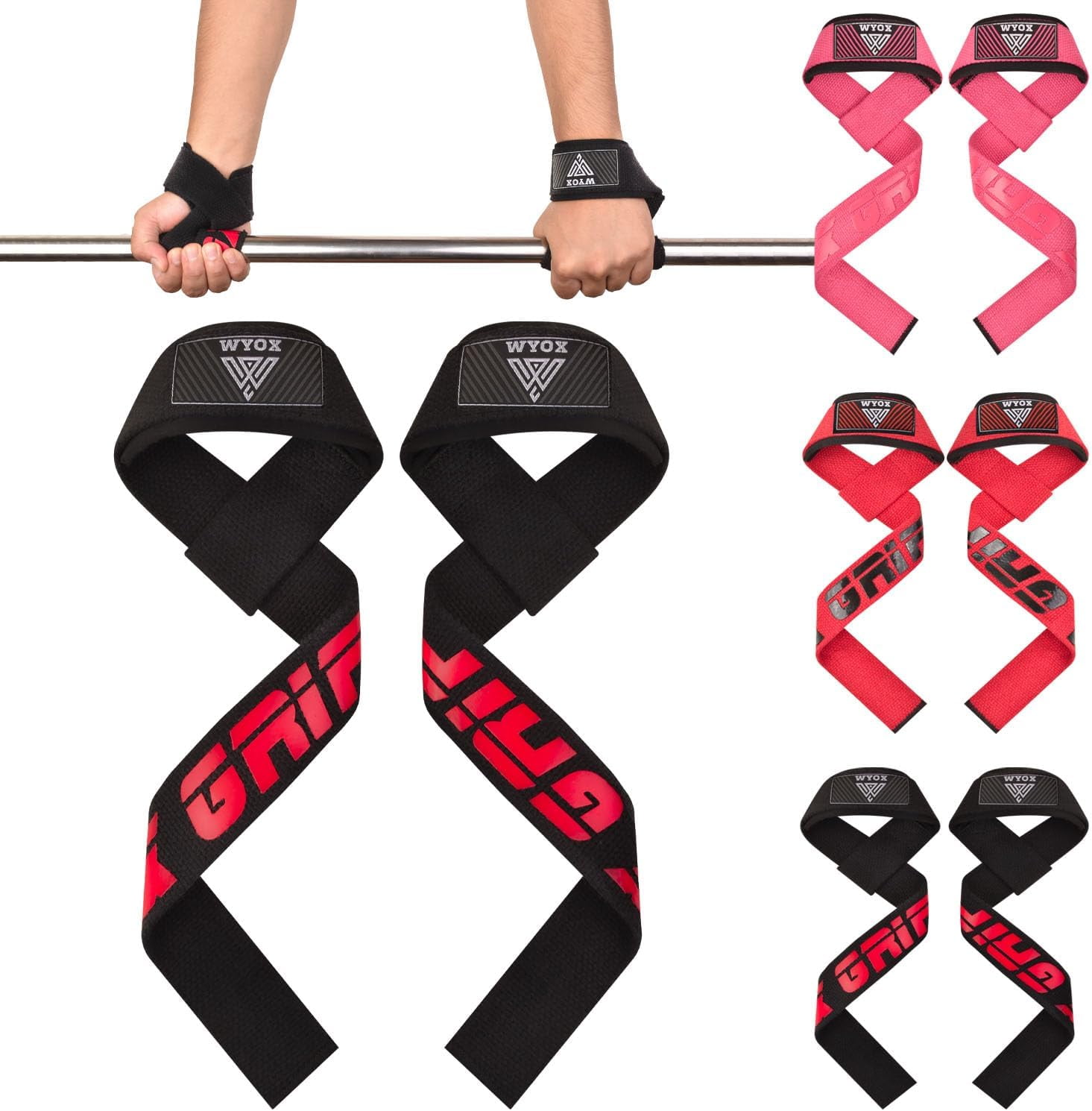 WYOX Power Weight Lifting Straps for Gym Wrist Support for Deadlifts