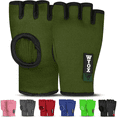 thumbnail image 1 of WYOX Quick Boxing Hand Wraps MMA Inner Gloves Wraps Compression Half Finger Bandages for Fitness, Training & Resistance (Army Green ‑ L/XL), 1 of 8