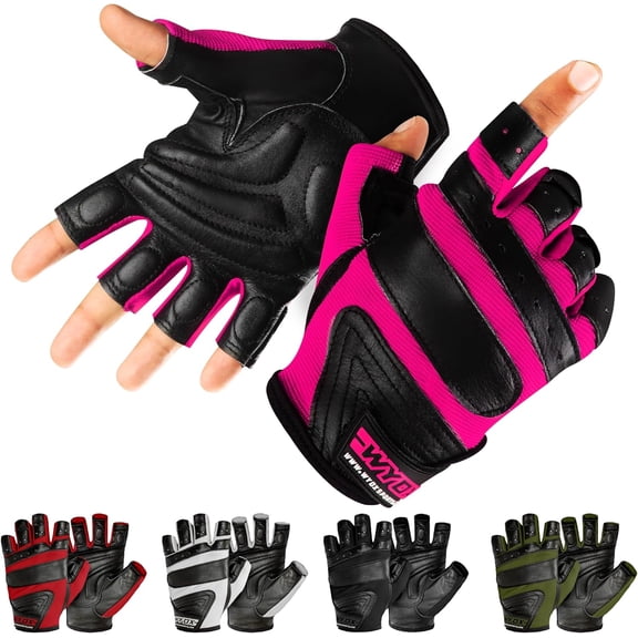 WYOX Weight Lifting Gloves Pink M, Gym Gloves for Women, Fitness Gloves with Wrist Wraps, Weightlifting Accessories