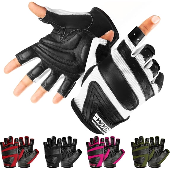 WYOX Weight Lifting Gloves White S, Gym Workout Gloves for Women & Men, Lifting Gloves with Wrist Support