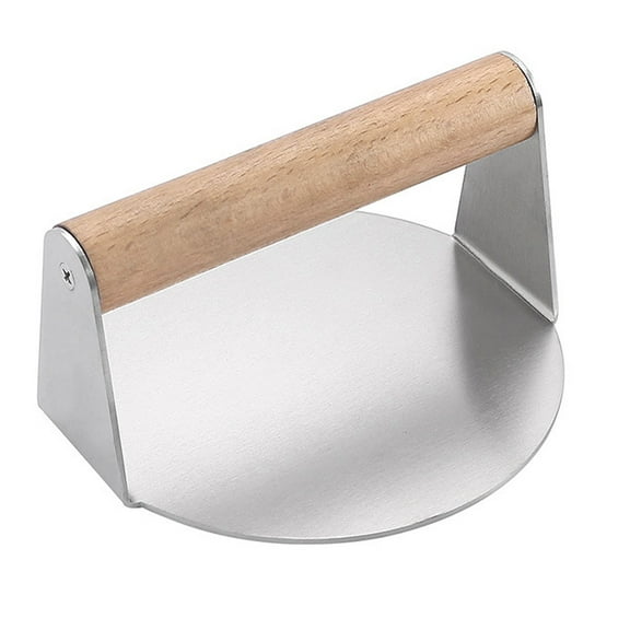 WYPWCX Stainless Steel Hamburger Patty Maker with Wood Handle