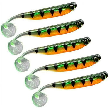 WYQLFSB 5pcs Soft Fishing Lures Lifelike 3D Plastic Bait Paddle Tail Fishing Floats 2.75inch