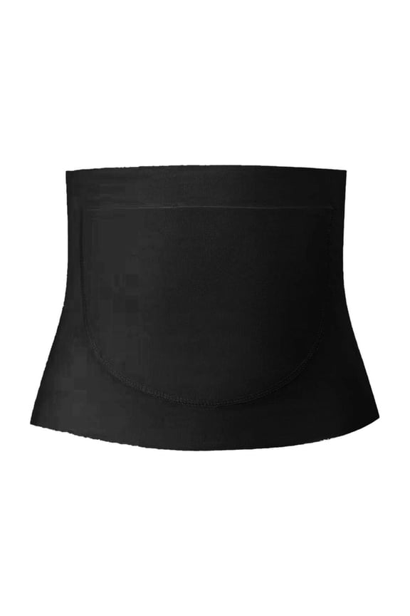 Abdominal Binder Post Surgery Elastic Waist Band for Stomach Support Compression Bariatric Tummy Tuck Breathable Belly Wrap Black L
