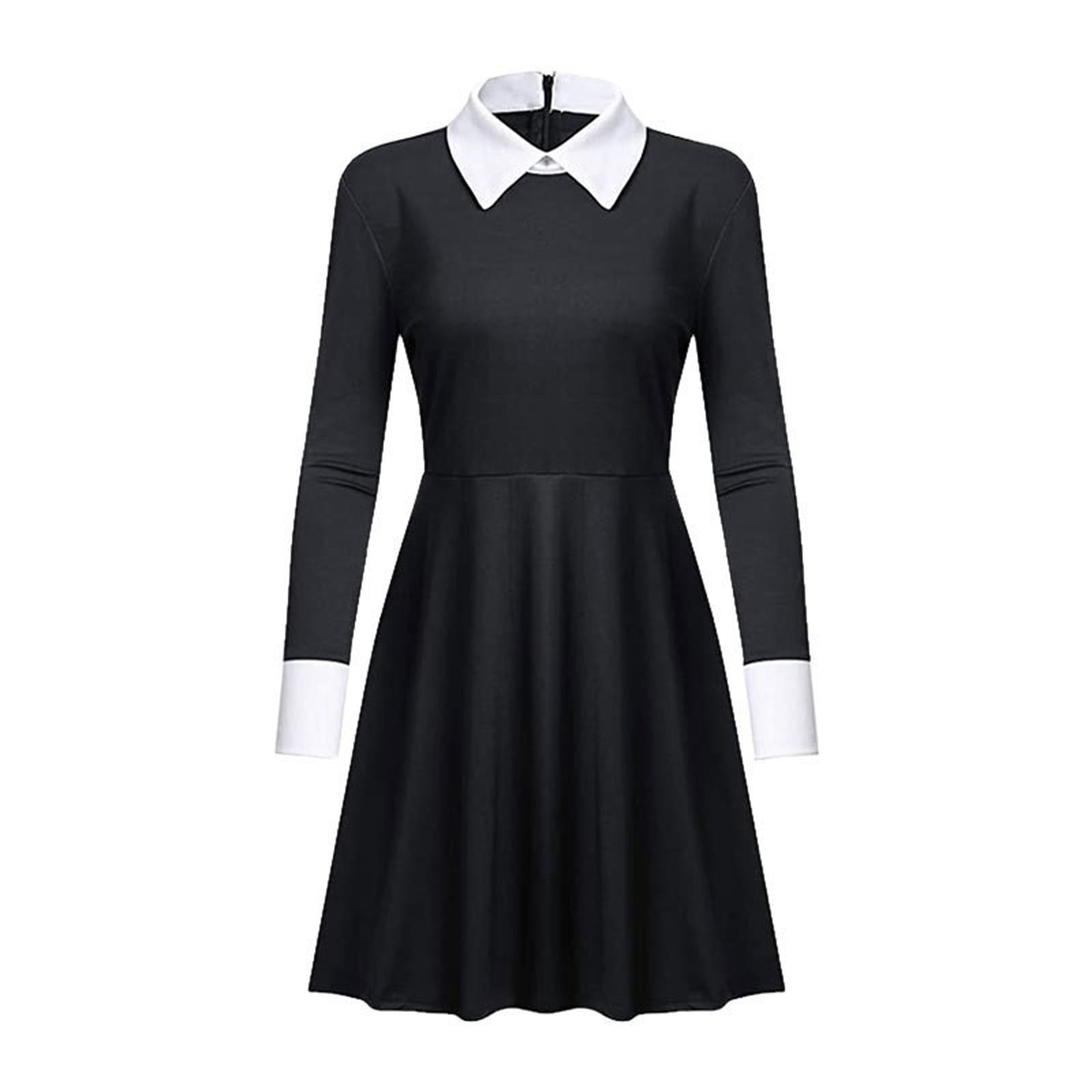 WYQLFSB Black Girls Dress Girls Pan Cat Dress for Girls Collar Black ...
