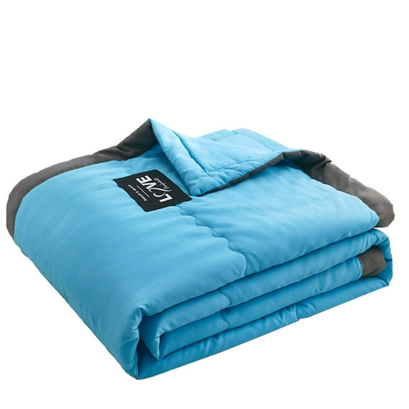 WYQLFSB Cooling Blanket Queen Size Summer Blankets with Double Sided Cold Effect Cool Fiber Breathable Lightweight Blankets for Hot Sleepers Night Sweats Clearance Sale Blue