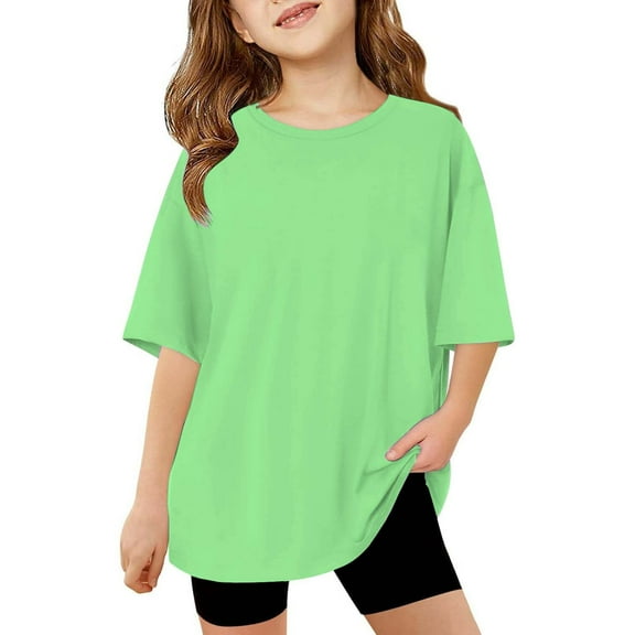 WYQLFSB Girls Long Sleeve Shirts Size 10-12 Youth Baseball Undershirt Preppy Sweatshirts Girls Size 8 Sweatshirt Toddler Clothes for Girls 3t Baby, Green 9-10 Years