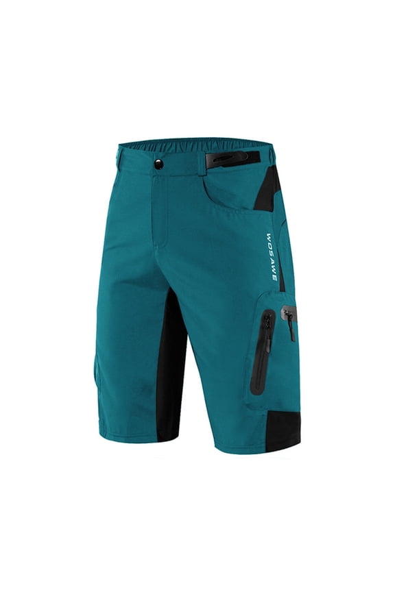 Mens Padded Cycling Shorts Loose Fit Breathable Mountain Bike Shorts Navy L