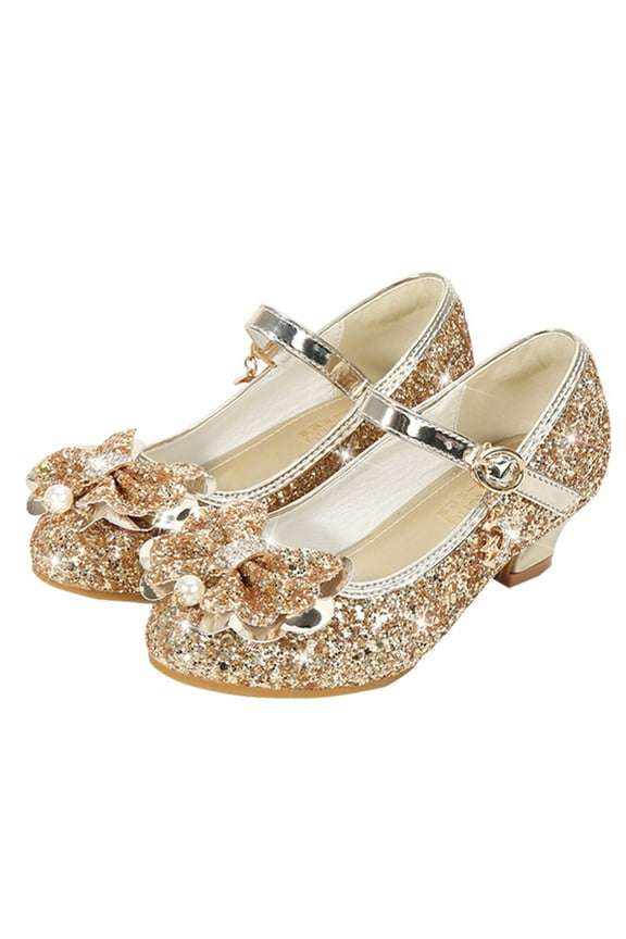 Toddler Beach Sandals Toddler Little Infant Slippers Kid Girls Dress Pumps Glitter Sequins Princess Bowknot Low Heels Party Dance Shoes Rhinestone Sandals Glitter Sequins Bowknot Low Toddler