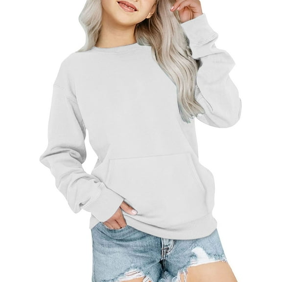 WYQLFSB White Tee Shirts Plain T Shirts Cute Tops Crop Tee Girls Clothes Size 6 Clothes for 11 Year Old Girls 14-16 Girls