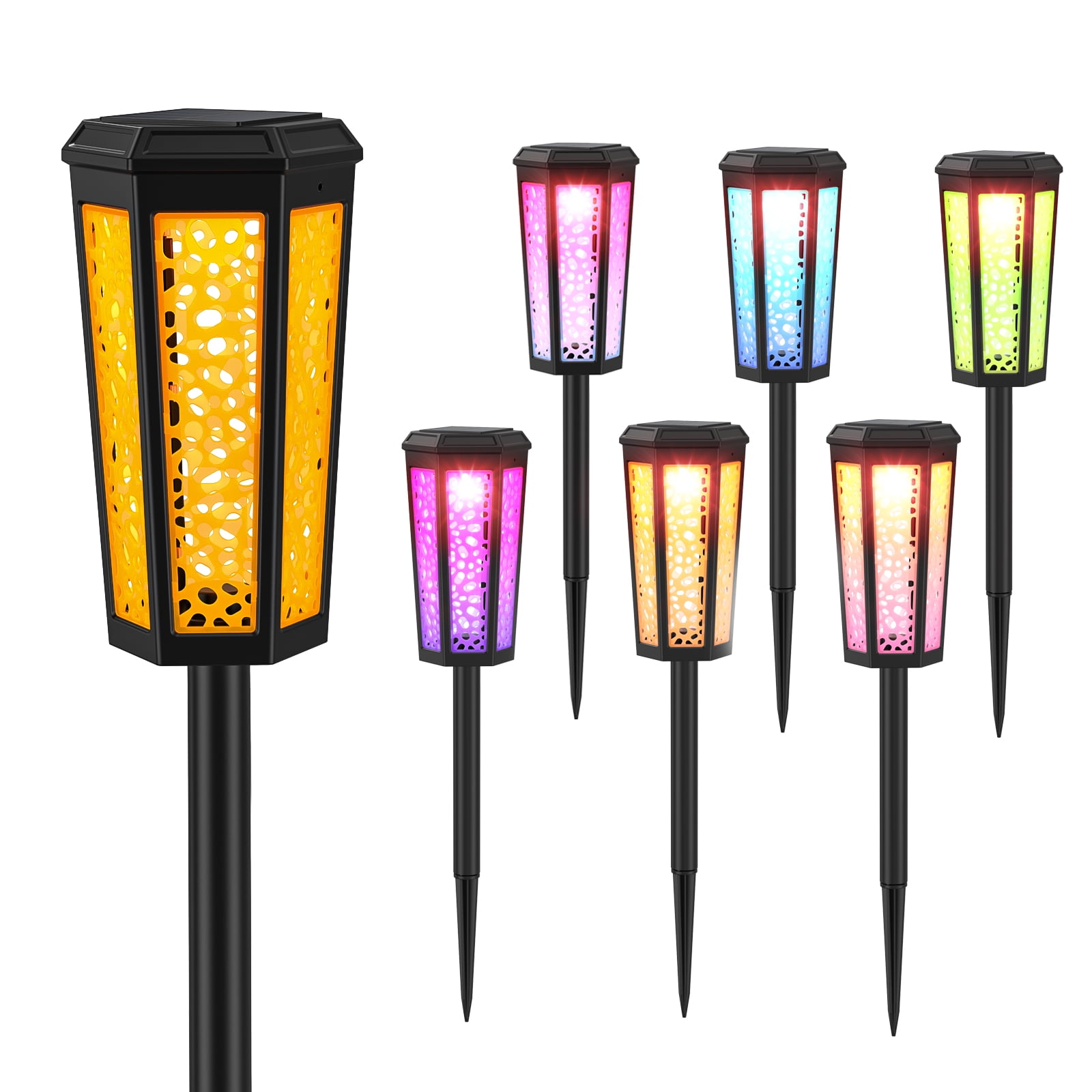 WYRAVIO 6 Pack Solar Light Outdoor, IP65 Waterproof Solar Path Way