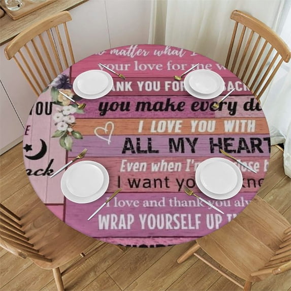 WYYP 2 2 Round Table Cover 100% Polyester Fiber for Picnic Dining Kitchen Farmhouse White