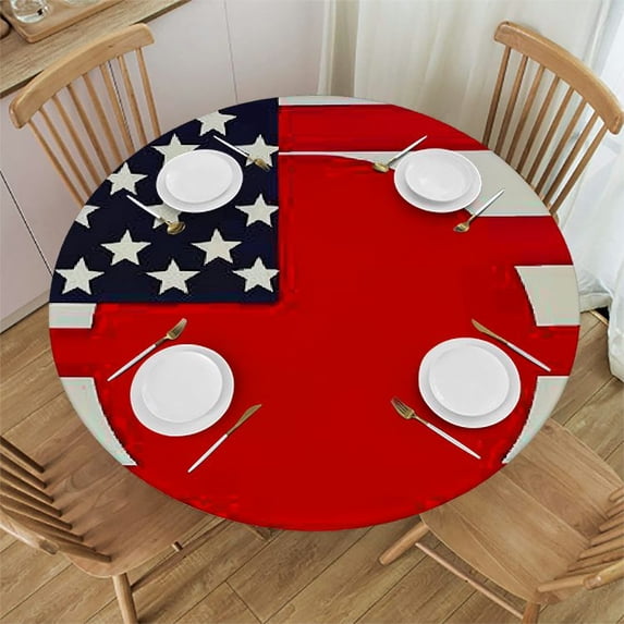 WYYP 3 Pieces 4th of July American Flag Tablecloth, Plastic Stars and Stripes Patriotic Table Cover for 4th of July Halloween Party Supply Decor, 51 x 71 Inch 38-42