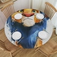 thumbnail image 1 of WYYP A Majestic Lion Round Table Cover 100% Polyester Fiber Great for Home Kitchen/Parties/Holiday Dinner White, 1 of 8