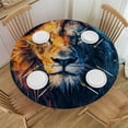 thumbnail image 1 of WYYP A Majestic Lion Round Tablecloth - Full Width Single-Sided Printing 100% Polyester Fiber Tablecloths White, 1 of 8