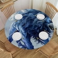 thumbnail image 1 of WYYP A Majestic Lion Round Tablecloth with Elastic Edge 100% Polyester Fiber Great for Home Kitchen/Parties/Holiday Dinner White, 1 of 8
