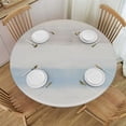 thumbnail image 1 of WYYP  Abstract Art Elastic Round Tablecloth, Blue Grey White Graffiti Fitted Tablecloths for Round Table Oil-Proof Waterproof Table Cloth White, 1 of 7