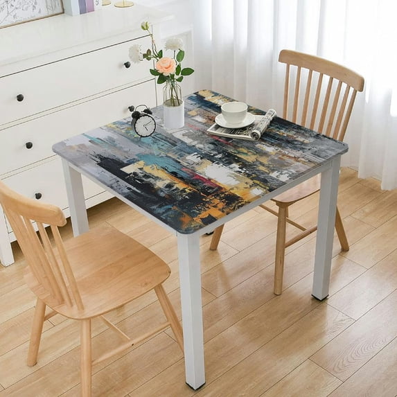 WYYP Abstract Painting Square Tablecloth 100% Polyester Fiber 36*36