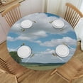 thumbnail image 1 of WYYP Abstract Scenery Round Tablecloth for Picnic Dining Kitchen Farmhouse 100% Polyester Outdoor Fitted White, 1 of 8