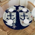 thumbnail image 1 of WYYP Anchor Cross Stitch Maximalism Round Tablecloth - Full Width Single-Sided Printing - 100% Polyester Fiber with Elastic Edge White, 1 of 8