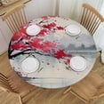 thumbnail image 1 of WYYP Autumn Leaves Round Tablecloth 100% Polyester Fiber Tablecloths White, 1 of 8