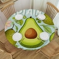 thumbnail image 1 of WYYP  Avocado Round Fitted Tablecloth, Waterproof Round Table Cloth with Elastic Edged Washable Table Cover for Indoor Outdoor Fits Tables, Small White, 1 of 7