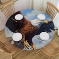 thumbnail image 1 of WYYP Bald Eagle Round Tablecloth Waterproof 100% Polyester Fiber Full Width Single-Sided Printing White, 1 of 8