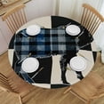 thumbnail image 1 of WYYP Bear Deer Checkered Pattern Round Tablecloth - Great for Home Kitchen/Parties/Holiday Dinner - 100% Polyester Fiber - Full Width Single-Sided Printing White, 1 of 8
