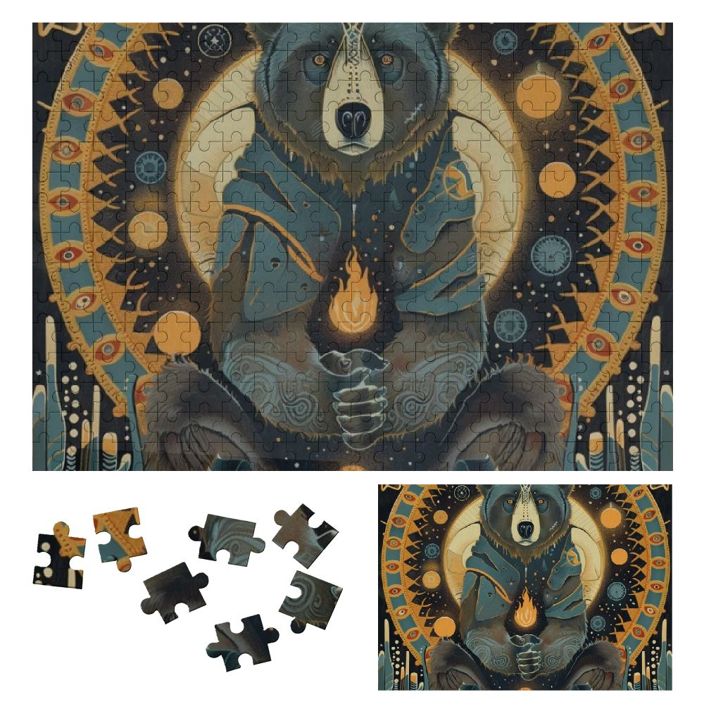 WYYP Bear Paw Print Wooden Jigsaw Puzzle for Adults and Kids ...