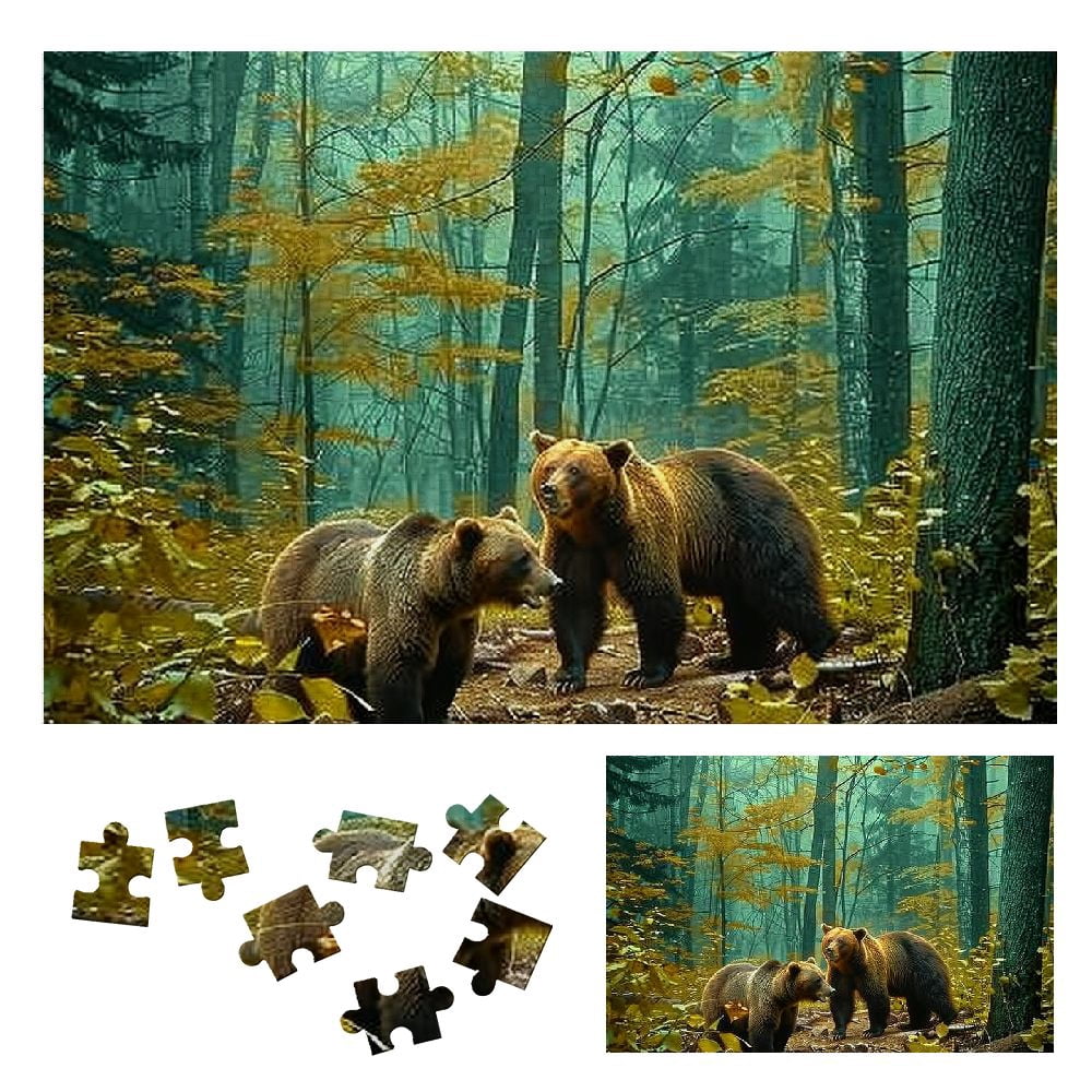 WYYP Bears Woods Foliage Wooden Jigsaw Puzzle for Adults and Kids ...
