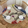 thumbnail image 1 of WYYP  Bird Summer Rustic Flower Floral Botanical Round Tablecloth Dining Wipeable Table Cloth Cover for Holiday Home Picnic Party Wedding Buffet Parties Camping White, 1 of 7