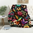thumbnail image 1 of WYYP Blanket Gifts Flannel Bed Blanket Wildflowers Floral Retro Birds and Flowers White, 1 of 6