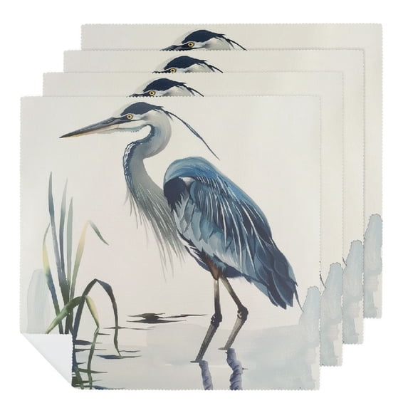WYYP Blue Heron Cloth Napkins Polyester Home Decor for Farmhouse Party Dining Table Decor 6 PCS