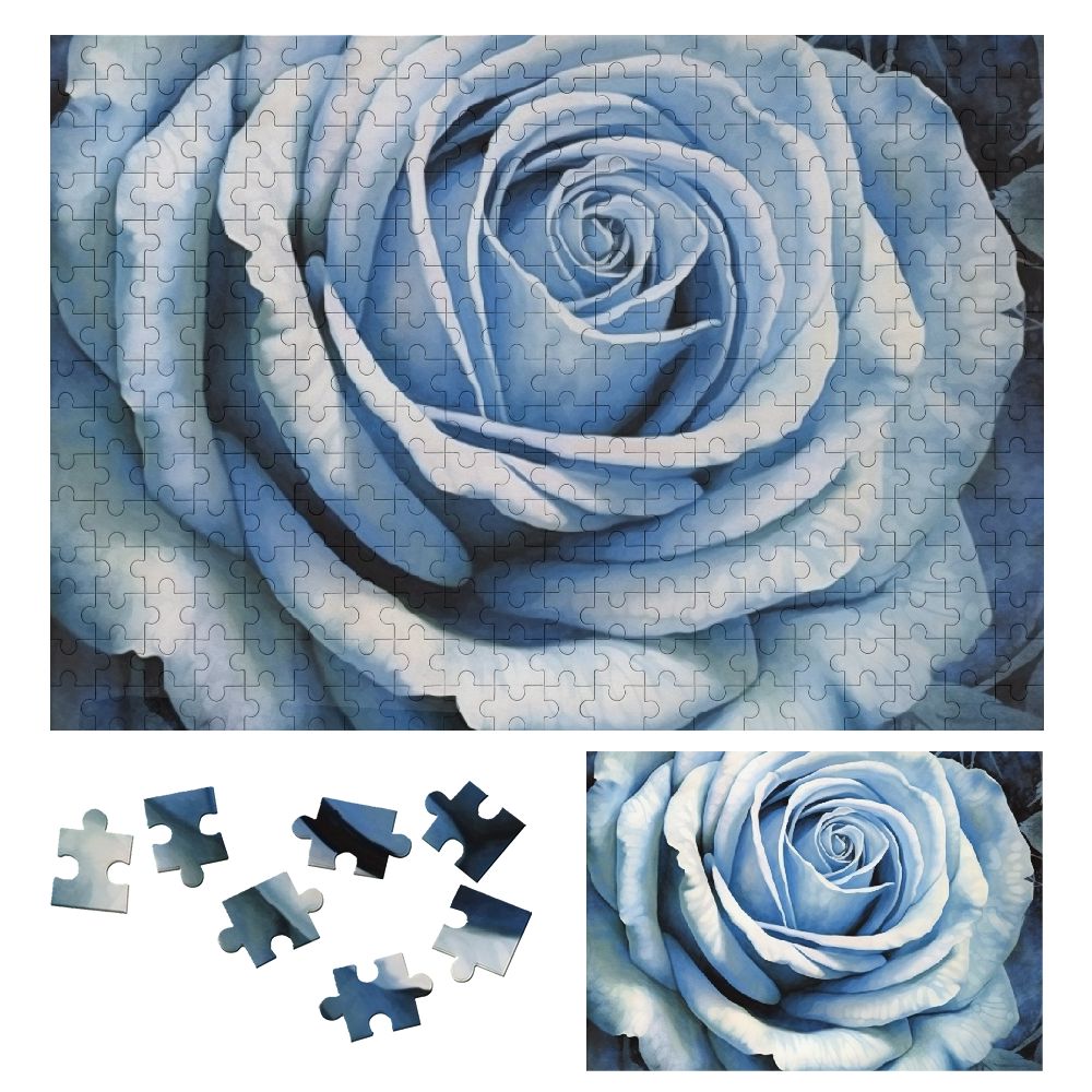 WYYP Blue Rose Wooden Puzzle for Adults and Kids - Premium Eco-Friendly ...