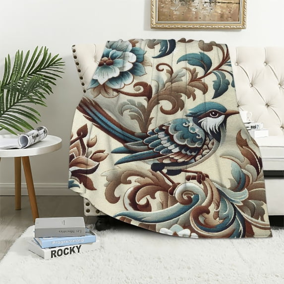 WYYP Boho Reversible Woven Hippie Flannel Material Blanket White