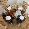 thumbnail image 1 of WYYP Brown Bear Grass Field Round Tablecloth 100% Polyester Fiber Great for Home Kitchen/Parties/Holiday Dinner White, 1 of 8