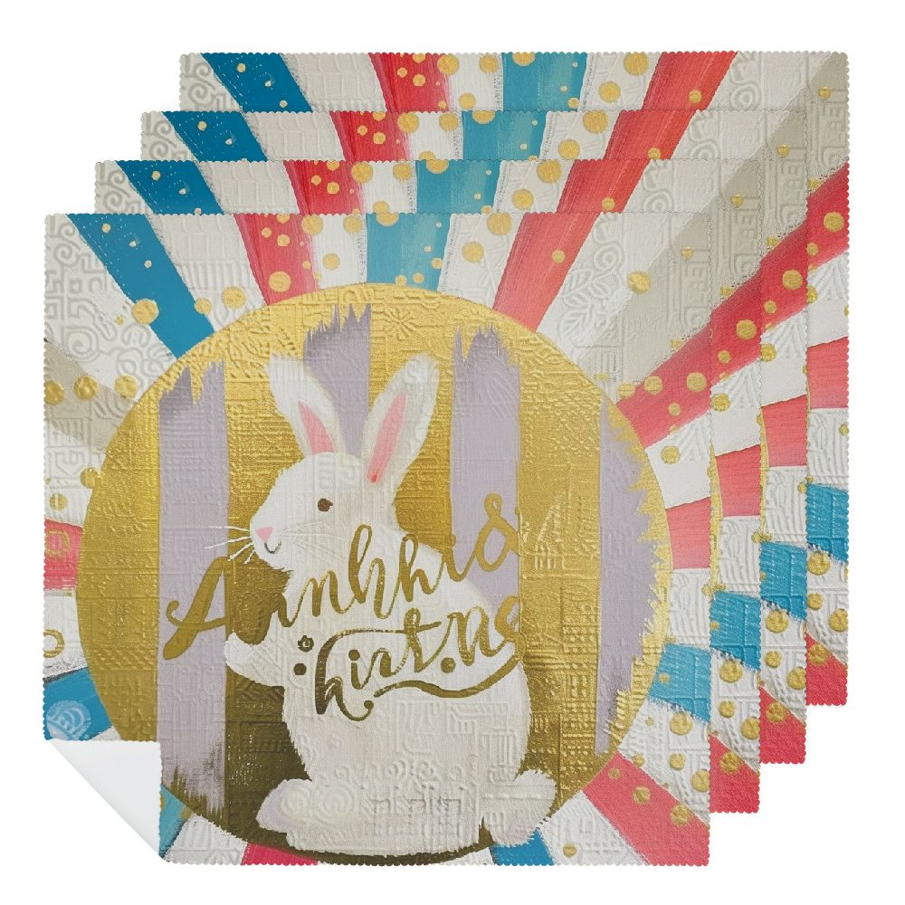 24 Pcs Easter Bunny Cloth Napkins - 15x15 Inch Reusable Cotton Spring Dinner Towels For Holiday Parties 3 thumbnail image