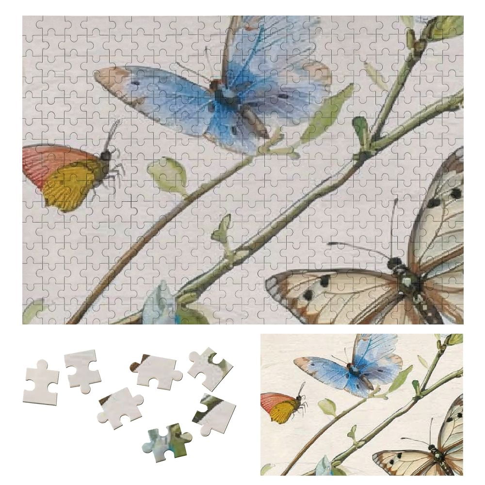 WYYP Butterflies Bird Branch Wooden Jigsaw Puzzle Challenging Difficult