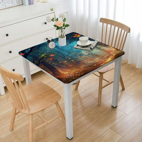 WYYP Butterflies Magical Atmosphere Fantasy Art Square Tablecloth for Picnic Dining Kitchen Farmhouse 100% Polyester Fiber 52*52