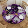 thumbnail image 1 of WYYP Butterfly Flowers Leaves Round Table Cover 100% Polyester Outdoor Fitted White, 1 of 8