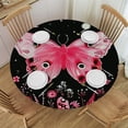 thumbnail image 1 of WYYP Butterfly Flowers Stars Round Tablecloth - Great for Home Kitchen/Parties/Holiday Dinner - 100% Polyester Fiber White, 1 of 8